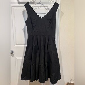 Eshakti scallop neck black dress